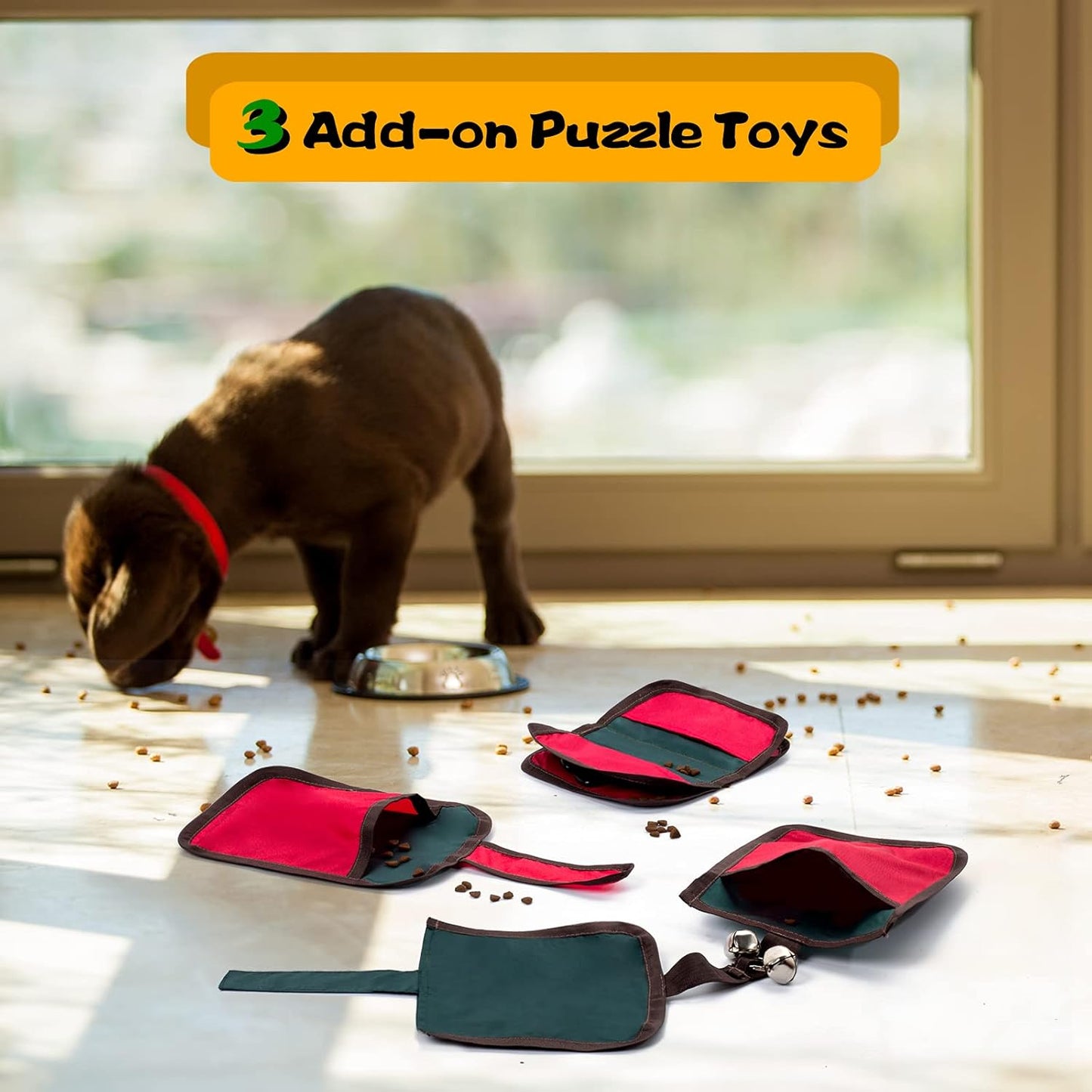 Dog Snuffle Mat - Interactive Puzzle Toy for Dogs - Portable, Lightweight - Green