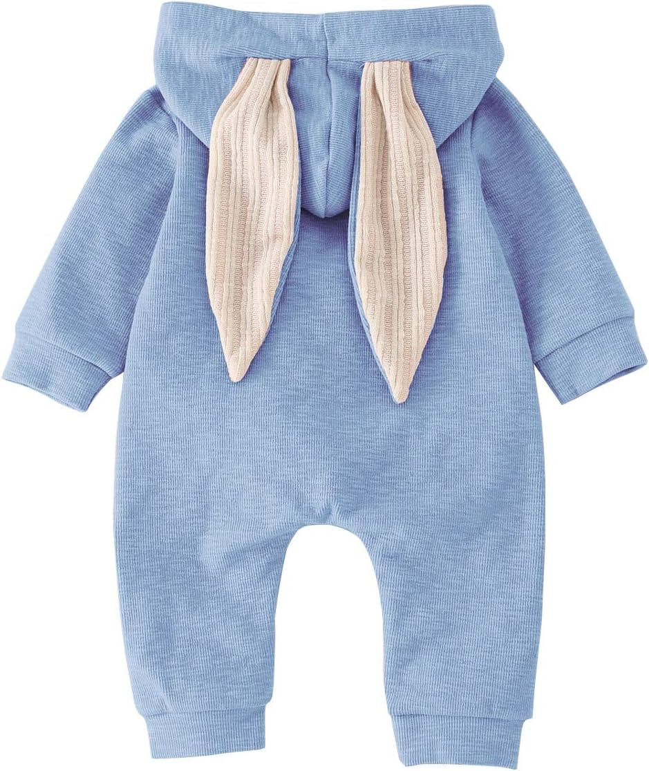 Babys Bunny Costume One Piece 3D Rabbit Ear Easter Halloween Costume Size 0-24 Months