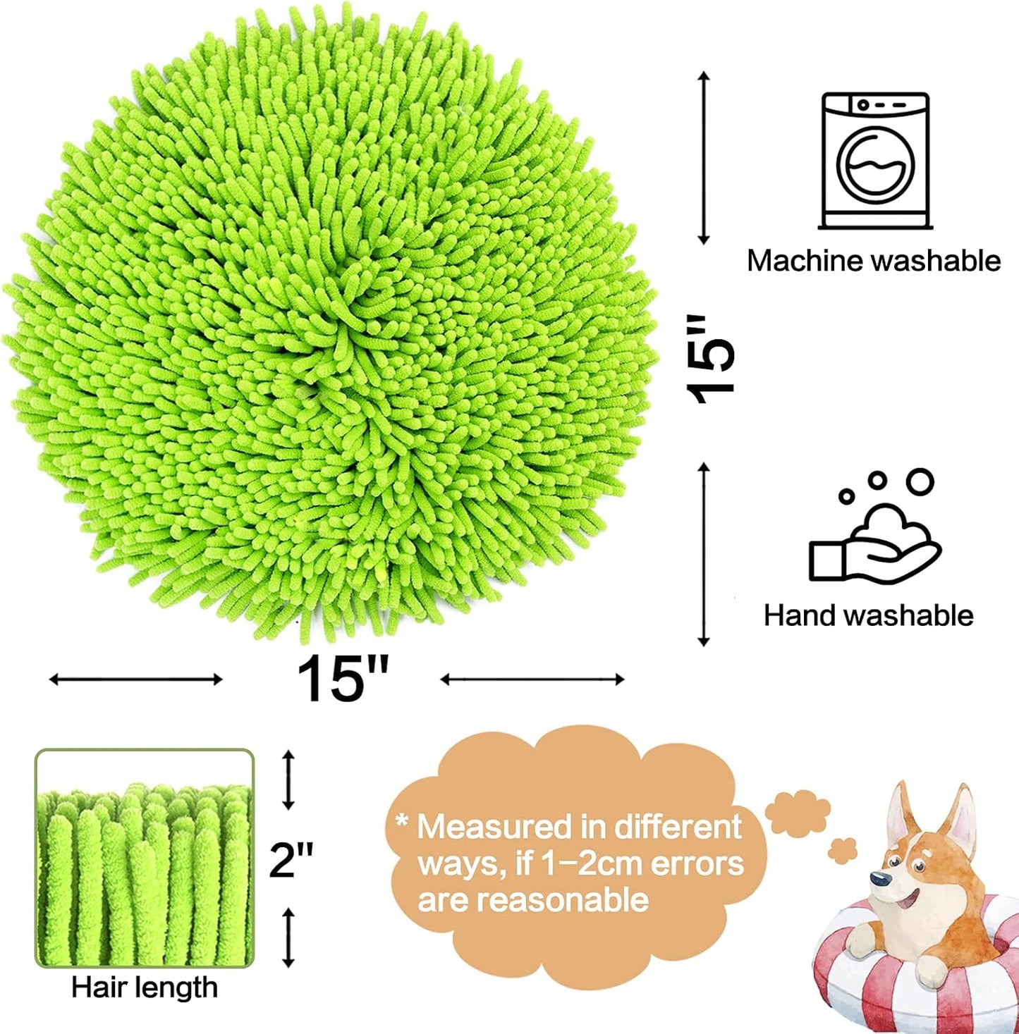 Dog Snuffle Mat - Interactive Puzzle Toy for Dogs - Portable, Lightweight - Green
