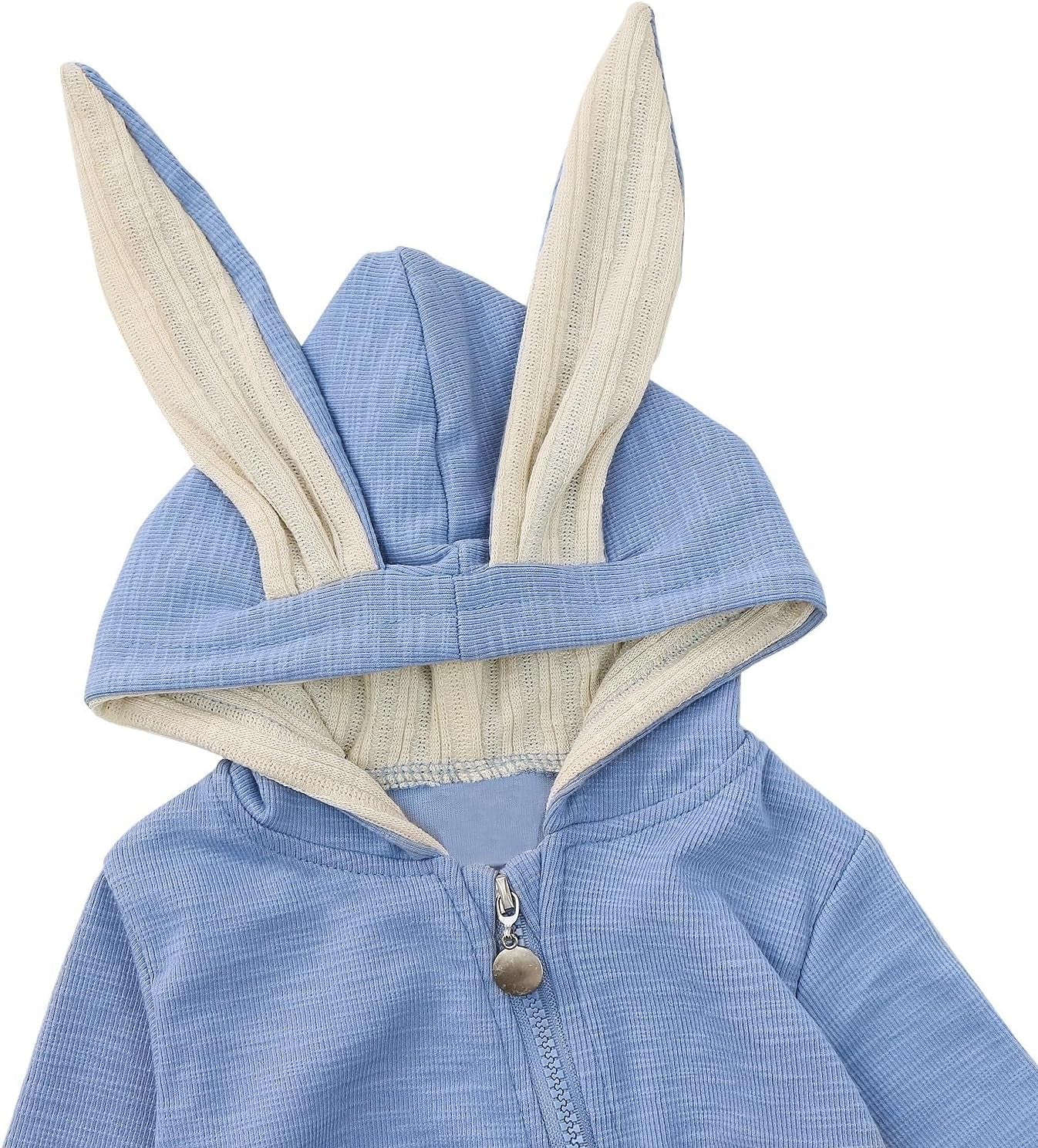 Babys Bunny Costume One Piece 3D Rabbit Ear Easter Halloween Costume Size 0-24 Months