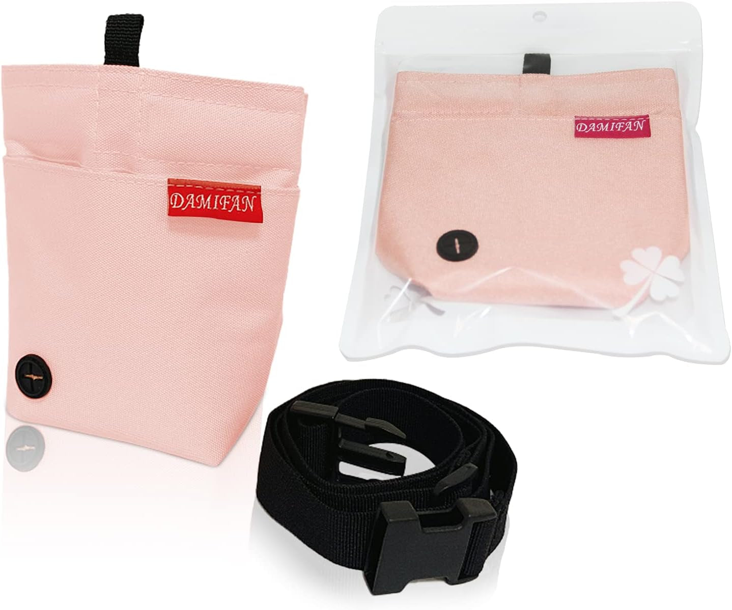 Pet Supplies Dog Treat Pouch with Adjustable Waist Belt,Large Capacity & Multi-Purpose Puppy Pouch Bag to Carry Dog Training Treats and Toys for Training,Walks and Outings(Pink).