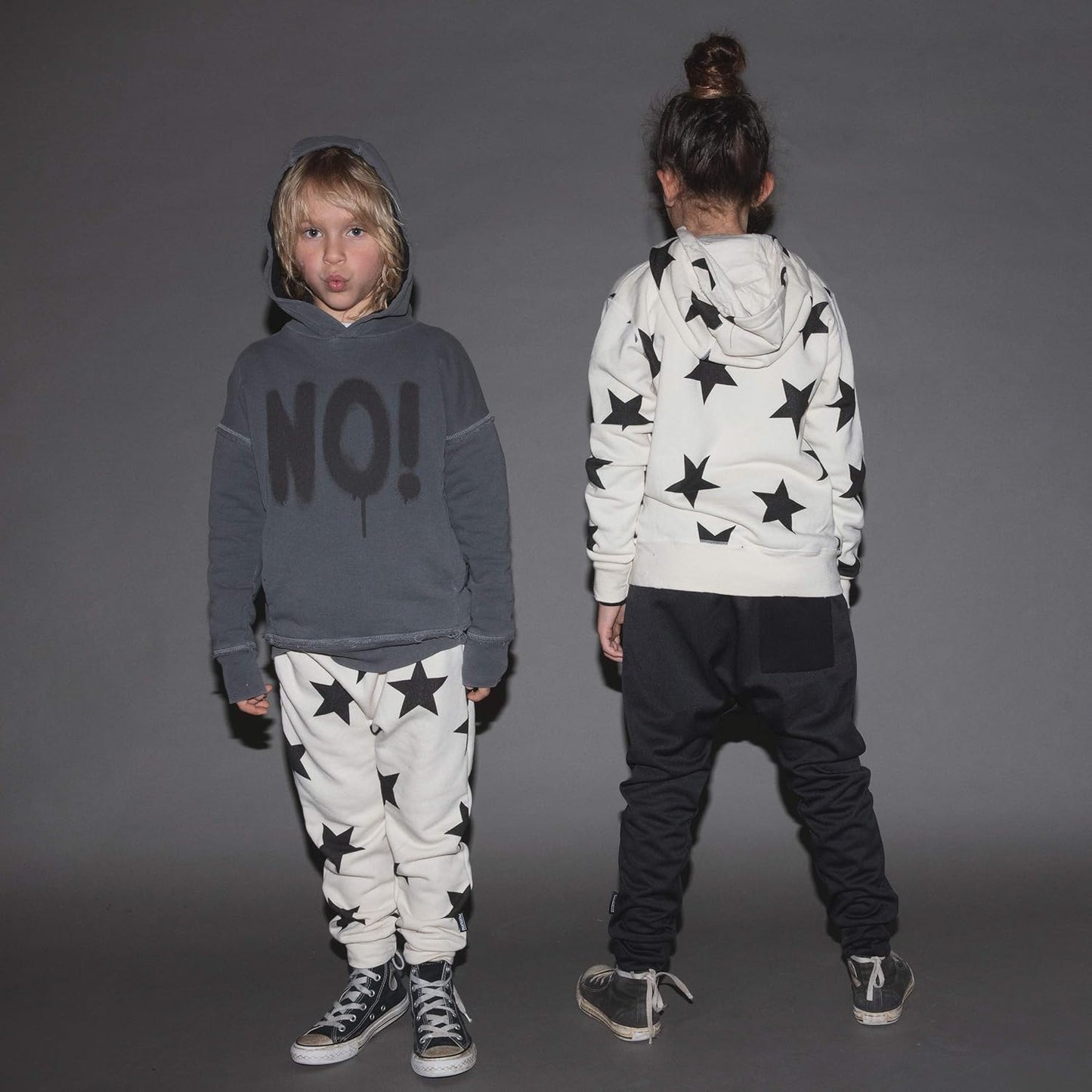 Babies Baggy Pants, Unisex Boys and Girls Harem Sweatpants, 100% Cotton, Black - Stars, 0-6 Months