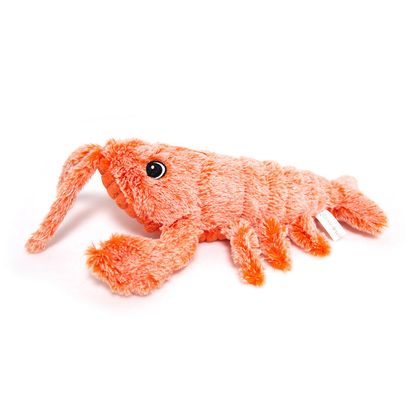 Pet Toys Electric Jumping Shrimp USB Charging Simulation Lobster Funny Cat Plush Pets Toy