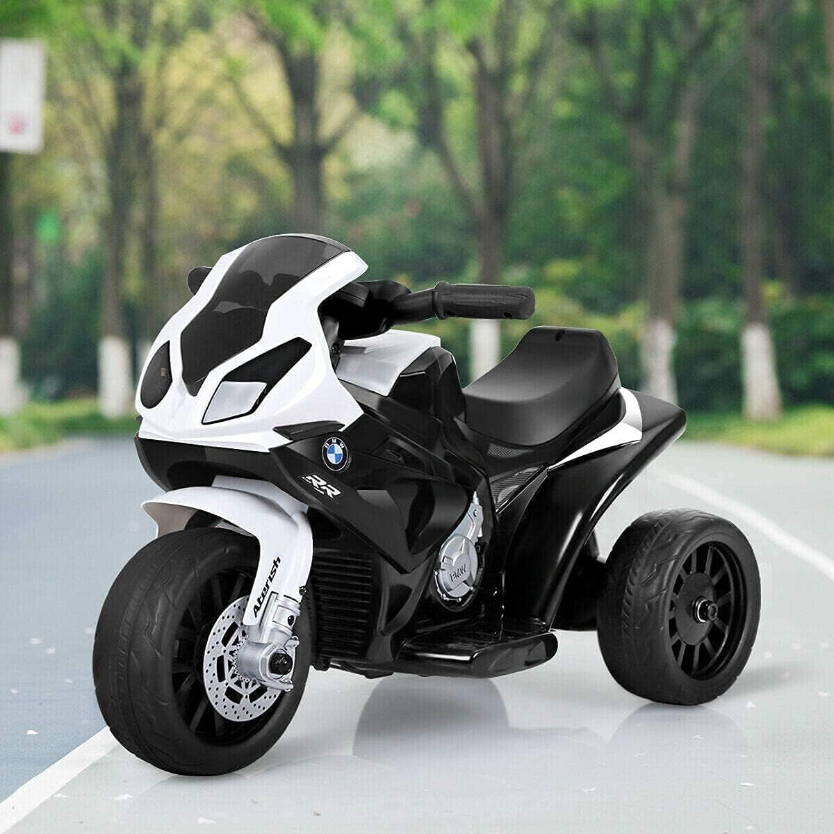 Kids Ride on Motorcycle, 3 Wheel Kids Motorcycle W/Training Wheels, Head Light, Music Mode & Cool Appearance, 6V Battery Powered Electric Ride on Motorcycle for Boys & Girls (Black)