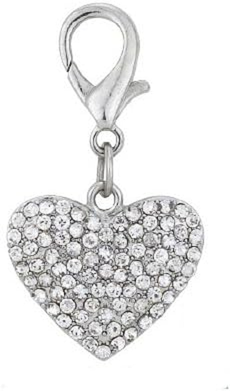 ™ Couture Designer Fancy Bling Rhinestone Heart Pet Cat Dog Necklace Collar Charm Pendant Jewelry (Crystal)