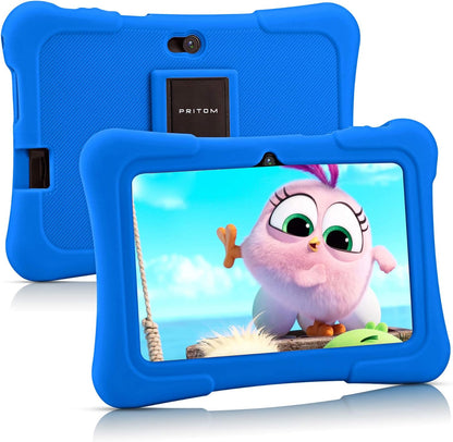 7 Inch Kids Tablet, Quad Core Tablet Android, 32GB, Wifi, Bluetooth, Dual Camera, Educationl, Games,Parental Control, Kids Software Pre-Installed with Kids-Tablet Case (Dark Blue)