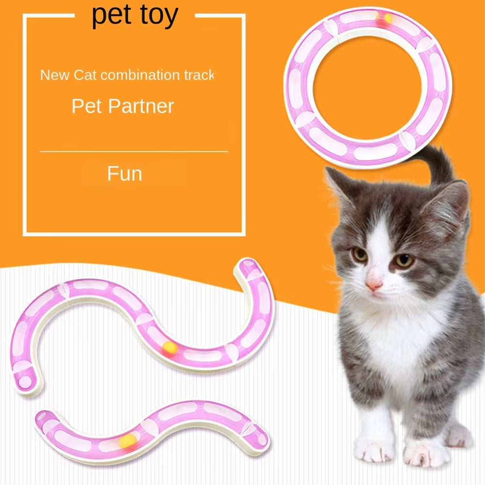 Cat Toys Interactive Track Ball Toy Cat round Shape Suction Cup Track Ball Play Tunnel Pet Toys Pet Accessories