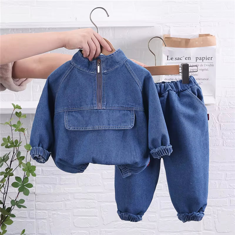 2023 New Clothing Set Sweater+Pants 2Pcs for Girls Boys Outfit Cotton Warm Costume Winter Children Clothes Suit 1-4Y