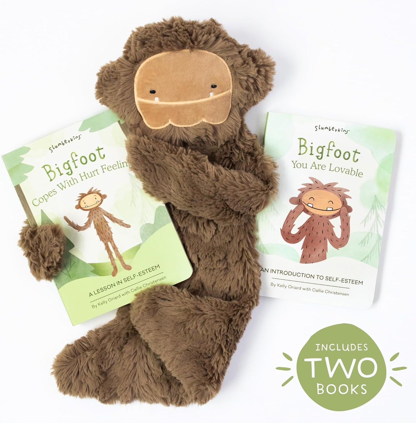 Bigfoot Snuggler & 2 Board Books Complete Set Bundle | Soft Plush Toy for Ages 0+ | Enhances Self-Esteem & Positive Relationships (Bigfoot Snuggler Plush + 2 Board Books)