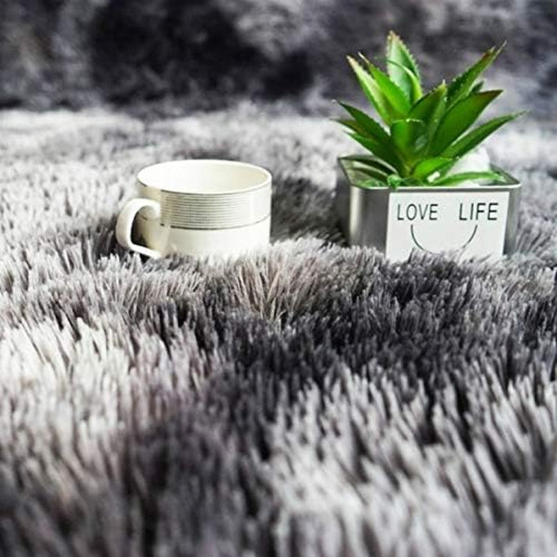 Soft Indoor Modern 3X5 Area Rugs Warm Soft Rug for Bedroom Decor Living Room Kitchen Non-Slip Plush Fluffy Comfy Babys Care Crawling Carpet Grey