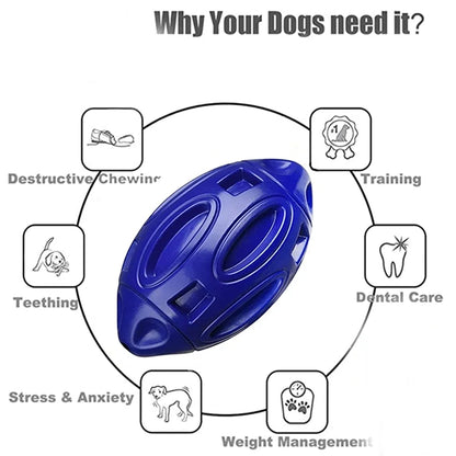 Squeaky Dog Toys Ball, Chew Toys for Large Dogs, Puppy Teething Toys, Durable Indestructible Pet Toys for Medium Big Dogs, Blue