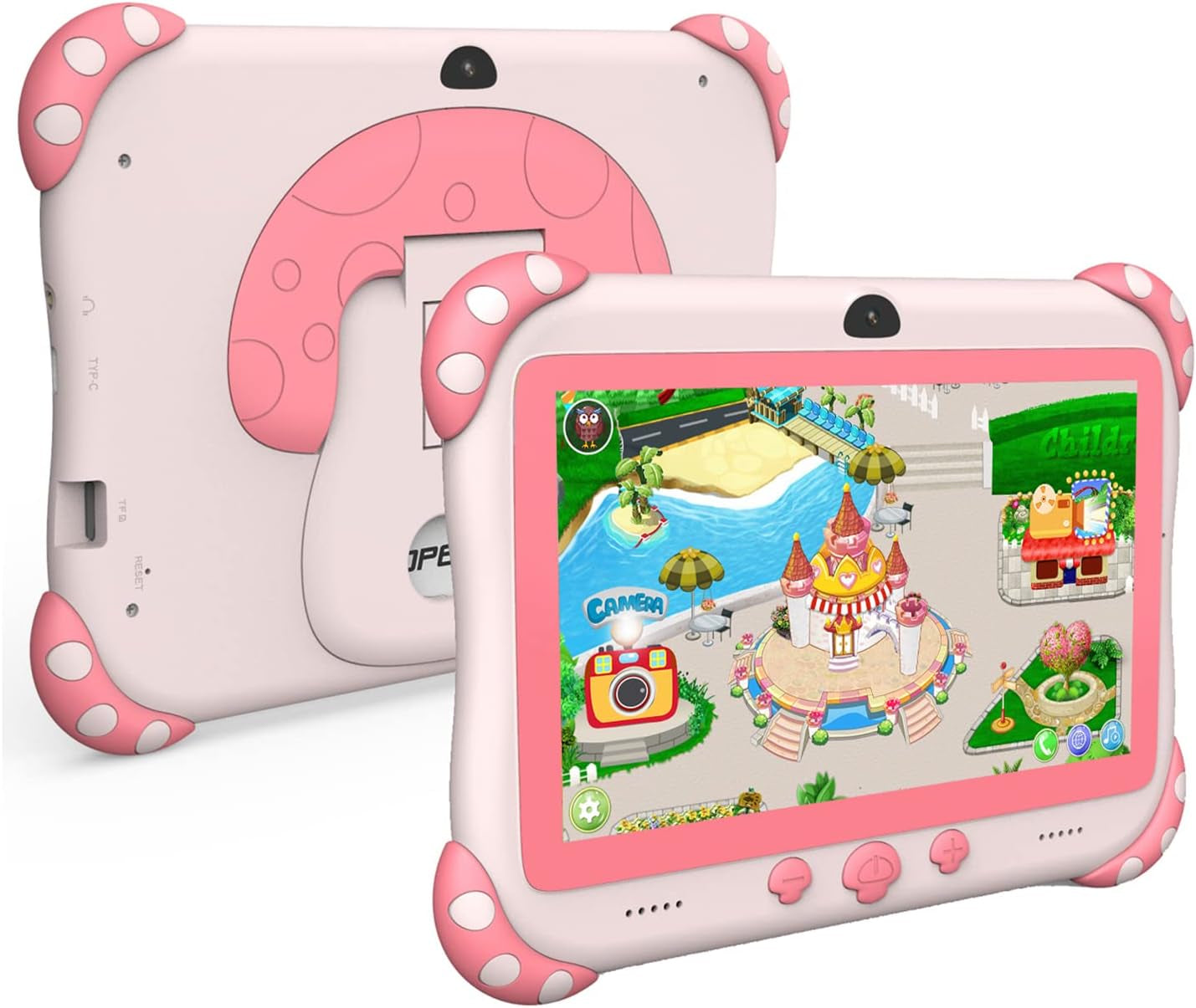 Kids Tablet for Kids Android Tablet for Toddlers Tablet, 7 Inch Kids Learning Tablet 32GB ROM with WIFI Bluetooth Dual Camera, IPS Touch Screen, Parental Control Cute Kids Proof Case Boys Girls