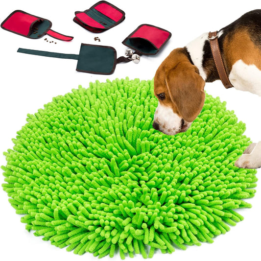 Dog Snuffle Mat - Interactive Puzzle Toy for Dogs - Portable, Lightweight - Green