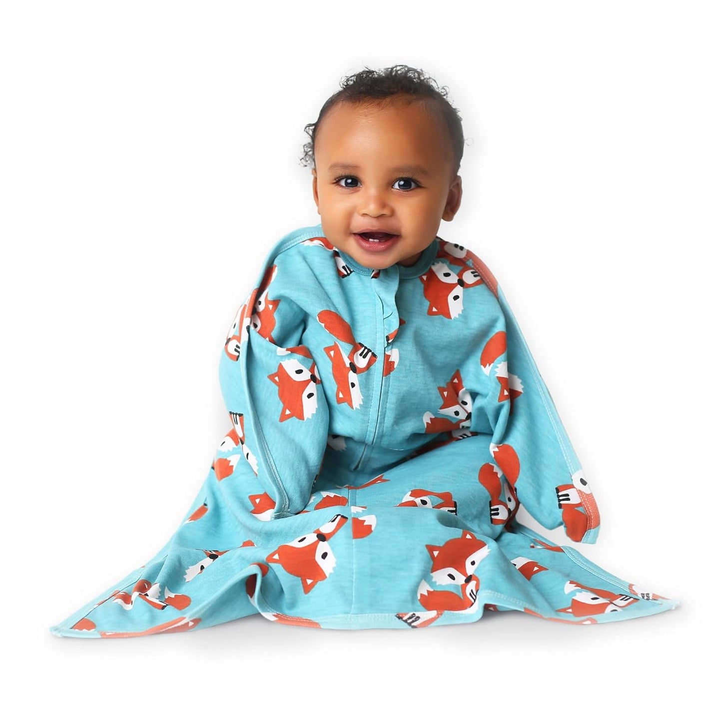 Zipadee-Zip Transitional Swaddle Sack, 3-6 Month - Roomy Zipper Swaddle for Easy Diaper Changes and Proper Hip Development - Baby Swaddle Sack, X-Small - Friendly Fox