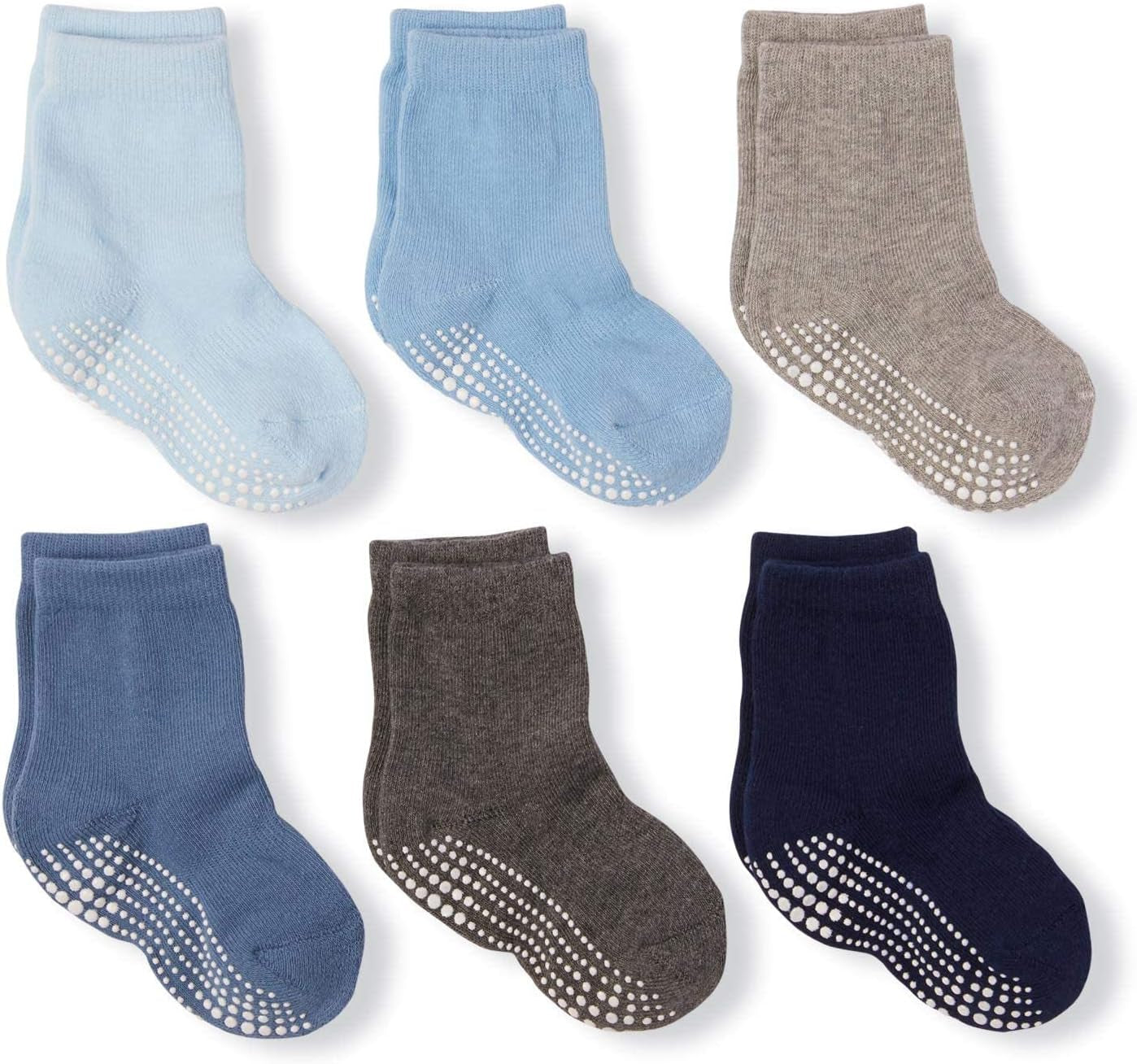 Non Slip Grip Ankle Boys and Girls Athletic Crew Socks for Babies Toddlers and Kids