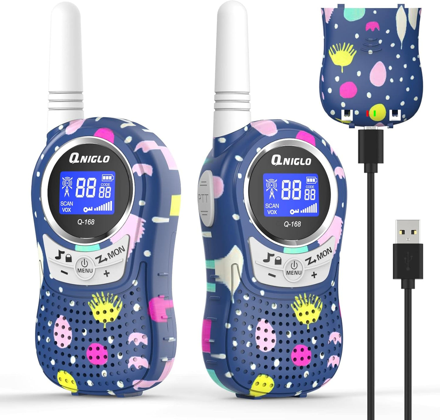 Walkie Talkies for Kids - Rechargeable Kids Walkie Talkies with Clear Sound, Long Range - Perfect Birthday for 3-8 Year Old Boys Girls - Outdoor Adventures, Camping, Hiking