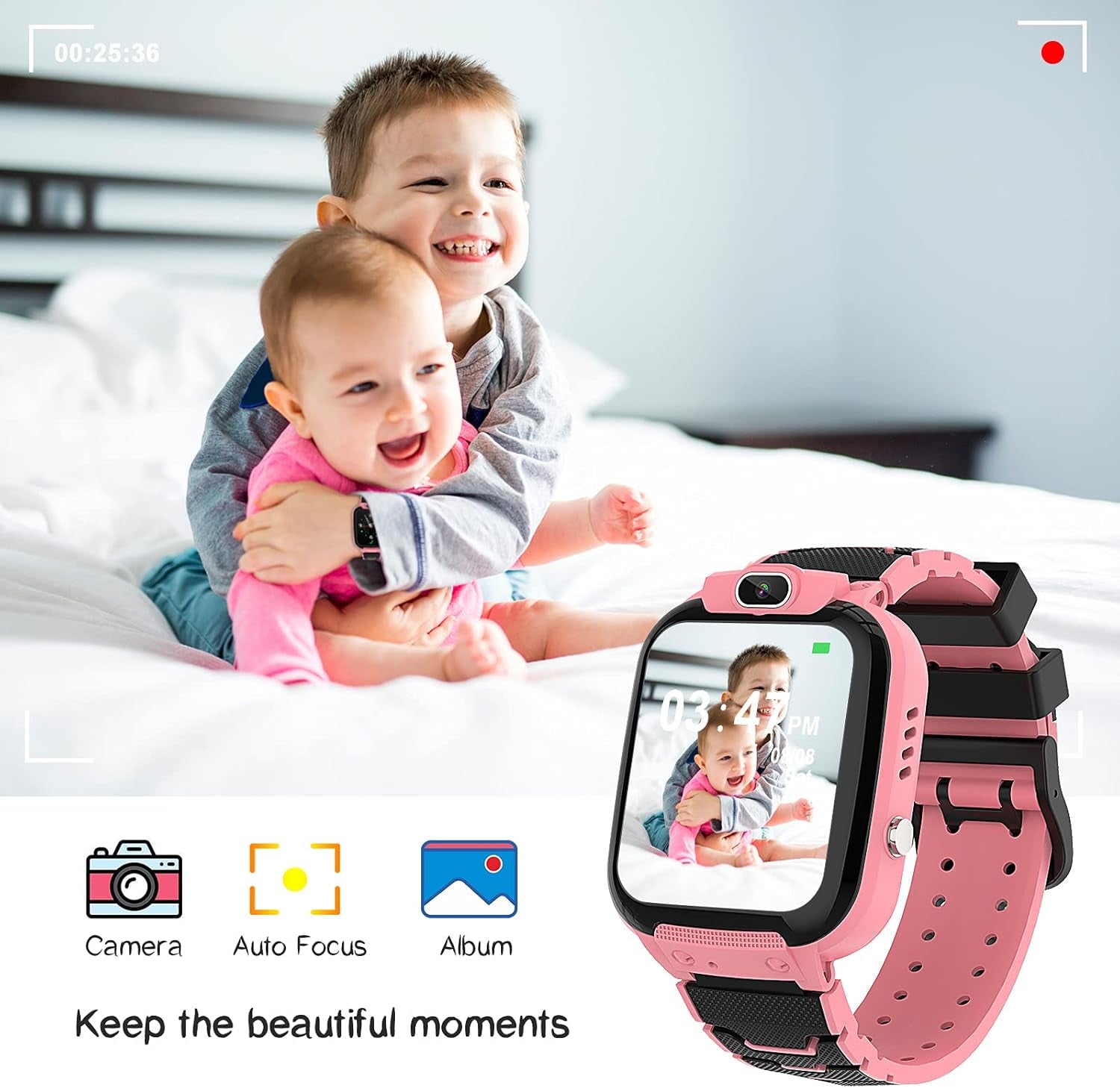 Smart Watch for Kids - Toys for 3-10 Year Old Girls Touchscreen Toddler Watch with Camera, 16 Games, Music Player, Kids Watches Electronics Educational Toys Birthday Gifts for Girls Ages 4 5 6 7 8 9