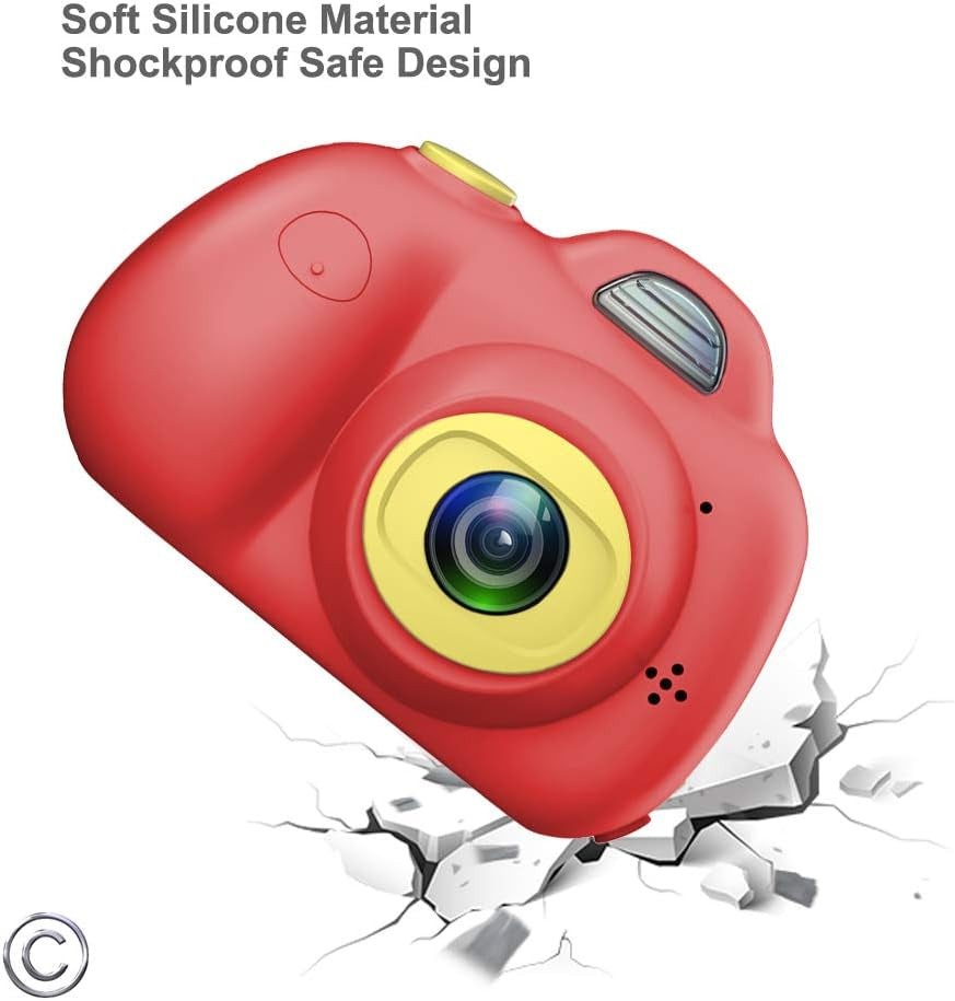 Kids Camera for 5-10 Year Old Girls,Compact Kids Camera with Carrying Case and 18 Million Pixelsl Dual Lens 2.0 Inch HD Screen with Mic,Red(32Gb TF Card Included)