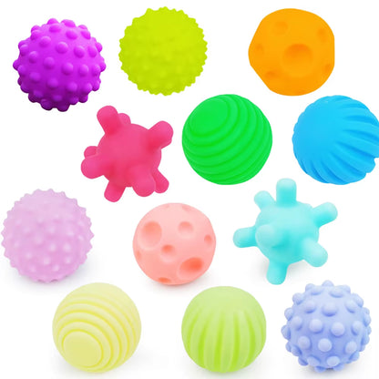 6Pcs Textured Multi Ball Set Develop Tactile Senses Toy Baby Touch Hand Ball Toys Training Ball Massage Soft Balls Kids Gifts