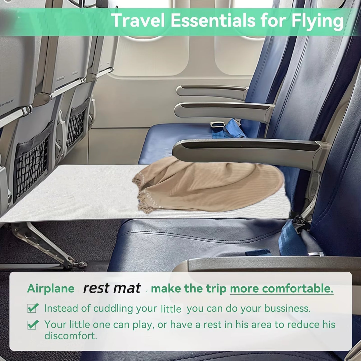 Cartoon Kids Travel Airplane Bed Portable Baby Airplane Seat Extender with Storage Bag Cars Extender Leg Rest for Children