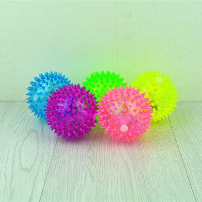 Dog Spiky Ball Toys, Dog Squeaky Chew Balls with Ultra Bouncy, Durable Rubber Dog Toys Ball for Puppy Teething Toys and Pet Cleans Teeth