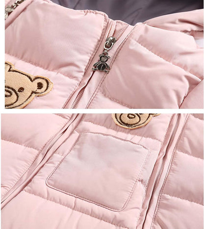 Cute Newborn Baby Girls Lightweight Romper Jumpsuit Winter Infant Pram Suit Snowsuit Little New Born Girl Double Zipper Coats Pink for 3-9 Months (M8)