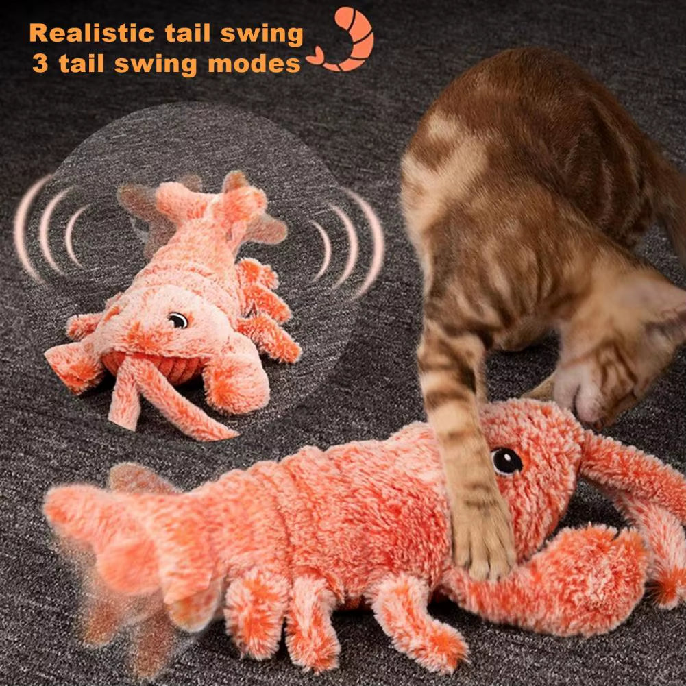 Happy Healthy Pets Toy Pet Toy with Vibration Modes Electric Lobster Toy for Dogs Cats Usb Rechargeable Vibration Modes