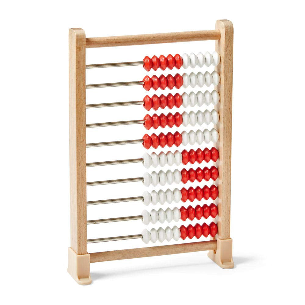 Mini 100 Bead Wooden Rekenrek, Abacus for Kids Math, Math Manipulatives Kindergarten, Counting Rack for Kids, Counters for Kids Math, Educational Toys for Elementary Kids (Set of 4)