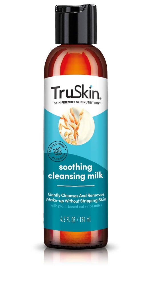 Soothing Cleansing Milk for Face – Gentle Facial Cleanser for Sensitive Skin with Plant-Based Rice & Oat Milk plus Hyaluronic Acid - Gently Removes Make-Up without Stripping Skin, 4.2 Fl Oz