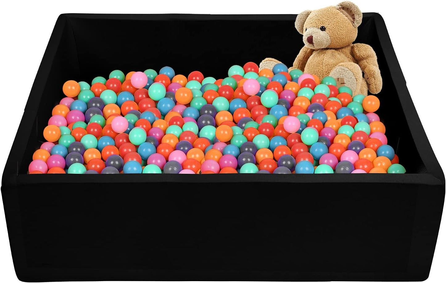 Extra Large Ball Pit 47.2X47.2X13.8In Foam Ball Pit Balls Kids Ball Pits for Toddlers Babies Balls NOT Included - Black