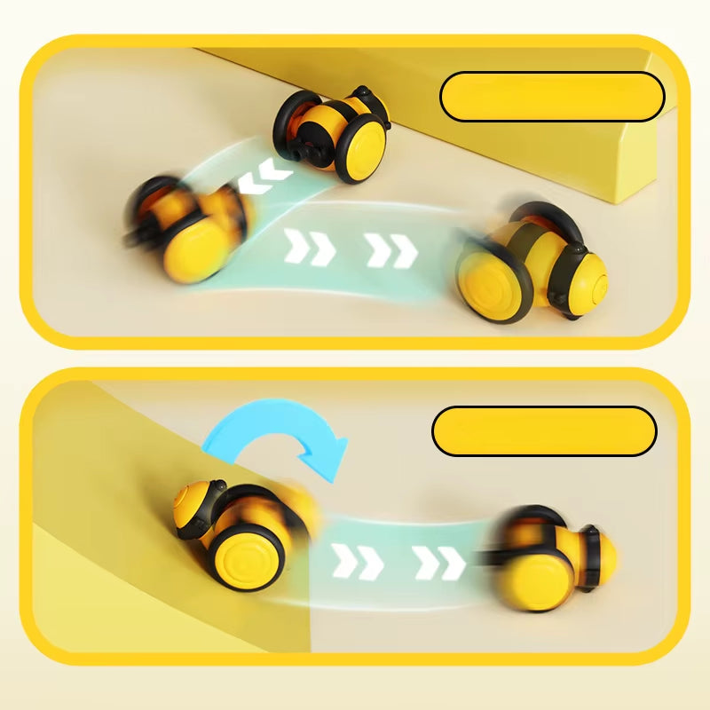 Electric Cat Car Toy Cute Bee Running Kitten Pet Toys Interactive Random Moving Stick Teaser Feather Electric Pet Cat Toys