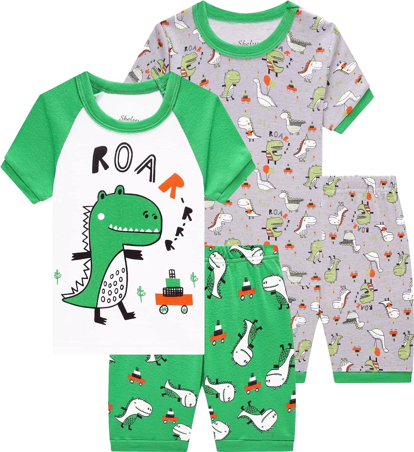 Boys Pajamas Cotton Dinosaur Kids Clothes Cartoon Sleepwear Toddler Clothes Children Pjs Size 6