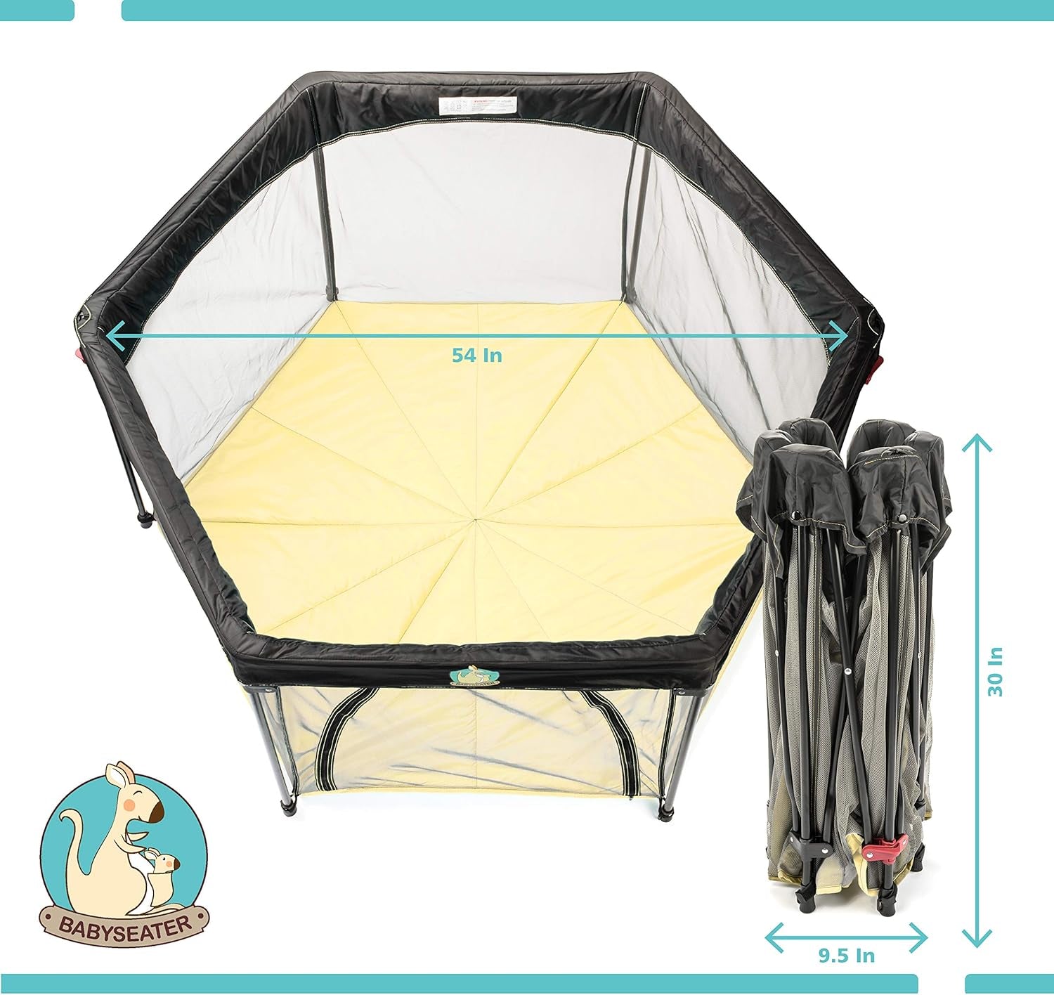 Portable Playard Play Pen with Carrying Case for Infants and Babies, Beige