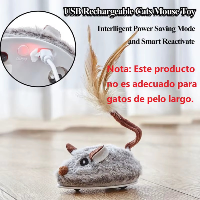 Electric Cat Toys Realistic Electric Mouse Cat Intelligent Sensing Random Motion USB Rechargeable Pet Toys