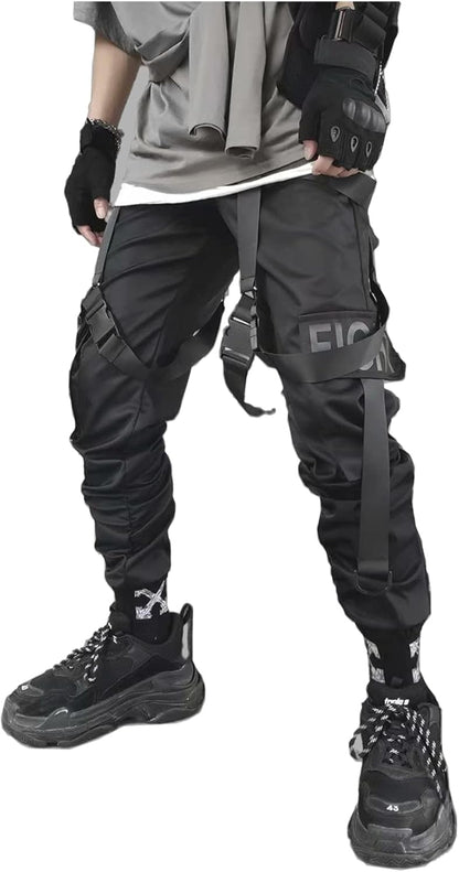 Men’S Fashion Cargo Pants Casual Hip Hop Drawstring Ankle Pants Ankle Length Relaxed Fit