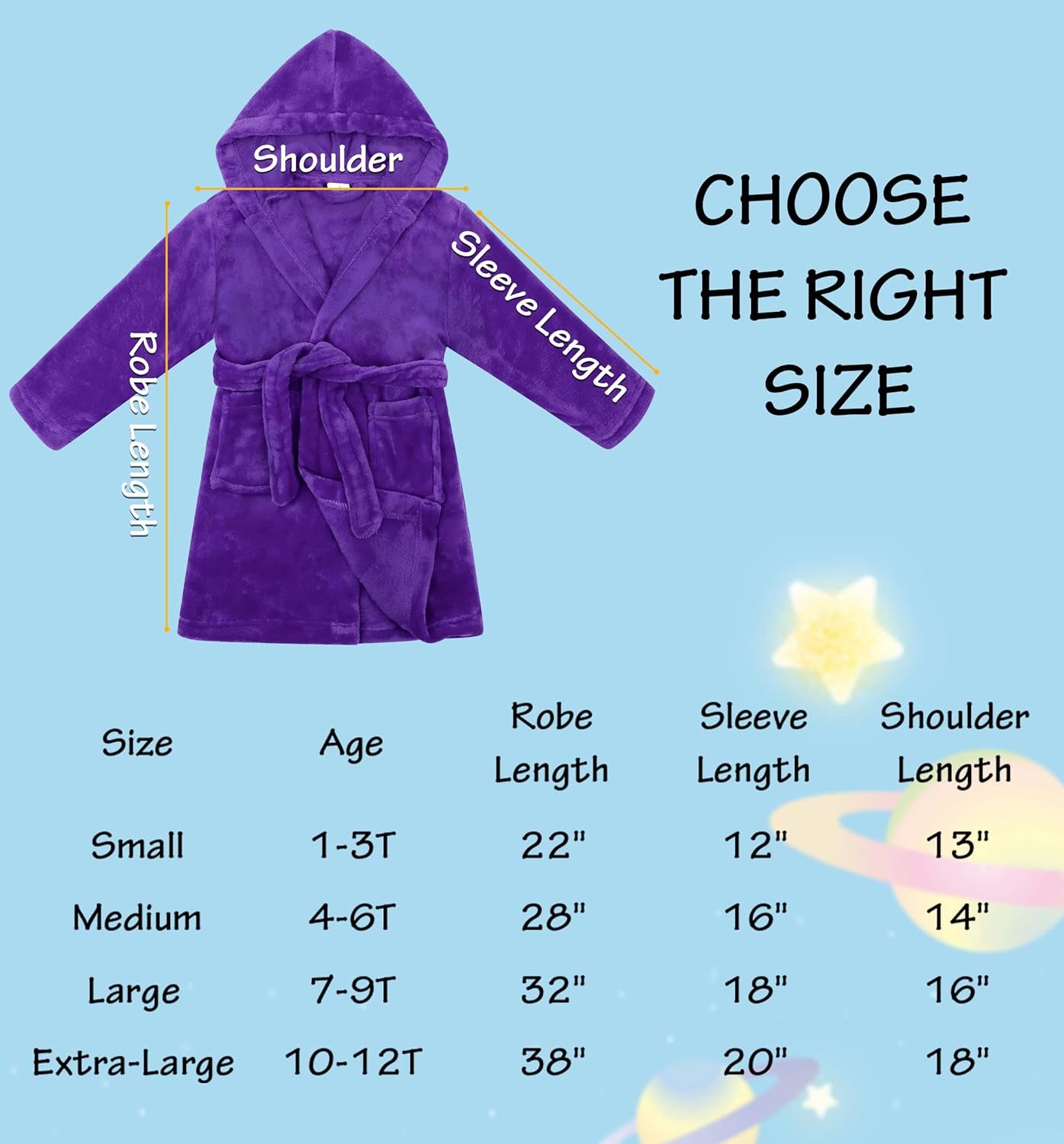 Kids Boys Girls Bath Cover up with Belt & Pockets, Cute Hooded Design,12 Month-12 Years