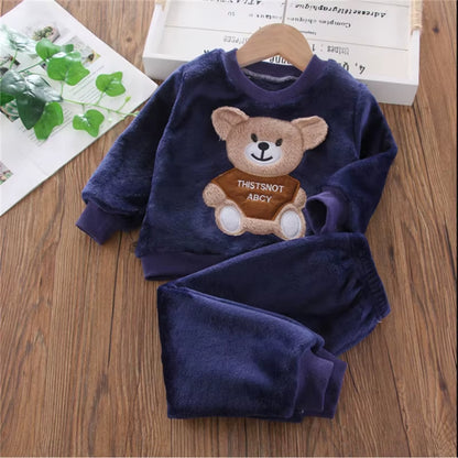 2023 New Clothing Set Sweater+Pants 2Pcs for Girls Boys Outfit Cotton Warm Costume Winter Children Clothes Suit 1-4Y