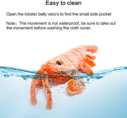 Catnip Toy Lobster Cat Fish Toy 12.6" USB Charge Electric Moving Fish Cat Toys Realistic Flopping Fish Funny Plush Interactive Pet Toys for Indoor Cats