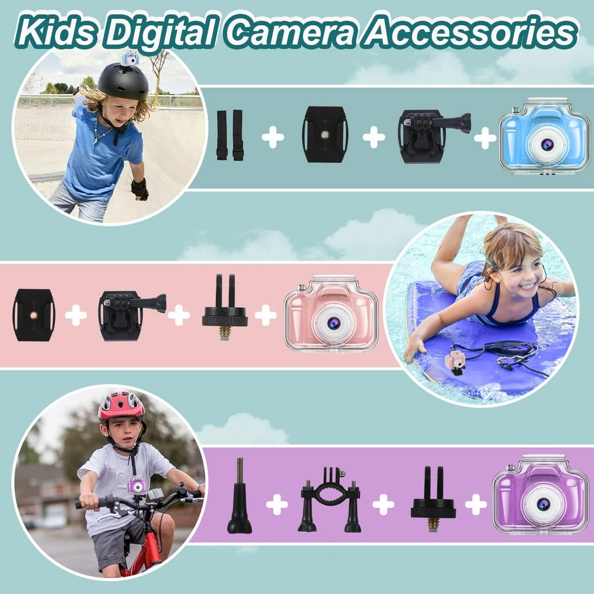 Kids Camera Waterproof for Kids Girls Age 3-8 Birthday Gifts 1080P Video Recorder Kids Digital Camera Toddler Toys for 3 4 5 6 7 8 Year Old Girls Boys Underwater Camera with 32GB SD Card(Blue)