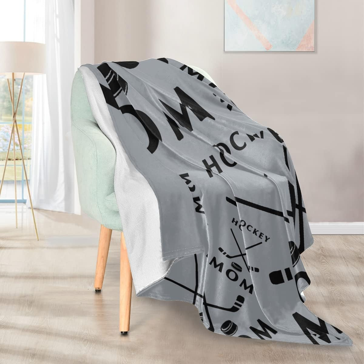 Blanket Hockey Mom Throw Blanket Ultra Soft Velvet Blanket Lightweight Bed Blanket Quilt Durable Home Decor Fleece Blanket Sofa Blanket Luxurious Carpet for Men Women Kids