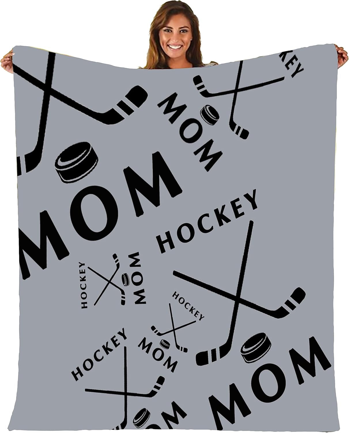 Blanket Hockey Mom Throw Blanket Ultra Soft Velvet Blanket Lightweight Bed Blanket Quilt Durable Home Decor Fleece Blanket Sofa Blanket Luxurious Carpet for Men Women Kids