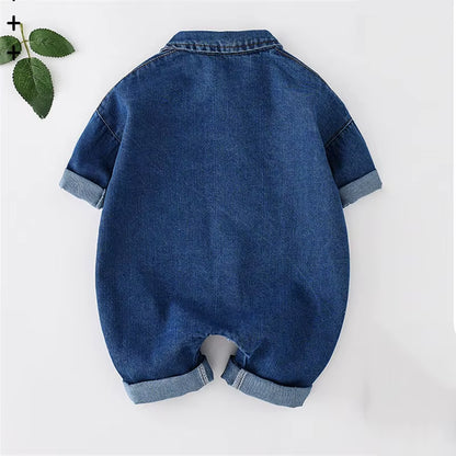 2023 Soft Denim Baby Romper Solid Infant Clothes Newborn Jumpsuit Babies Boys Costume Cowboy Fashion Jeans Children Clothes