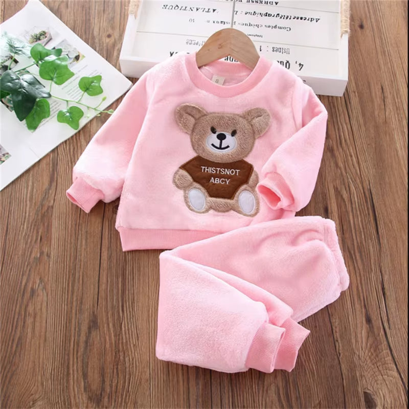 2023 New Clothing Set Sweater+Pants 2Pcs for Girls Boys Outfit Cotton Warm Costume Winter Children Clothes Suit 1-4Y