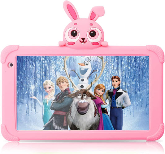 Kids Tablet Android Tablet for Kids 7 Inch Wifi Toddler Tablet 32GB Quad Core Kids Tablets Support Bluetooth Camera Support Netflix Youtube Parental Control 4000Mah Boys Girls (Pink)