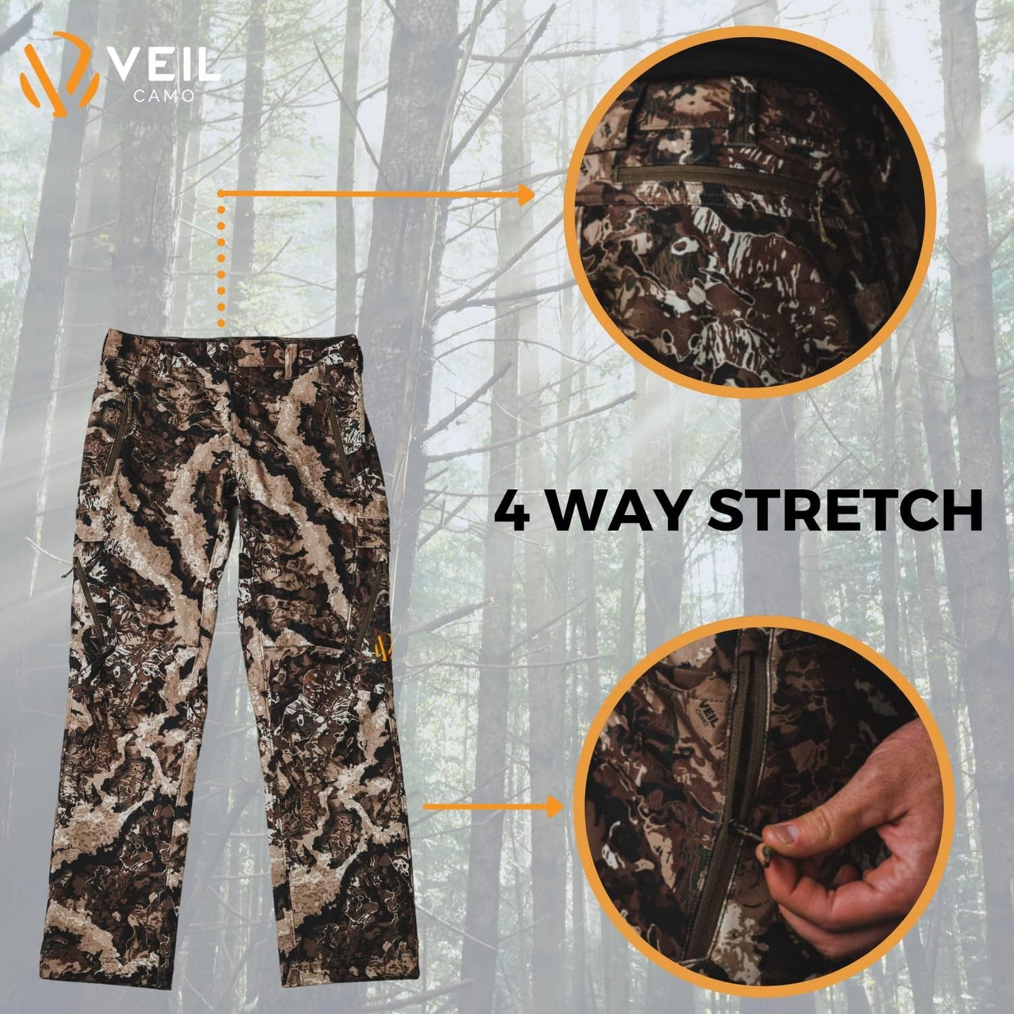 Men’S Field Pant – Hunting Pants, Water Resistant, 4-Way Stretch Movement, Breathable, Zippered Storage Pockets