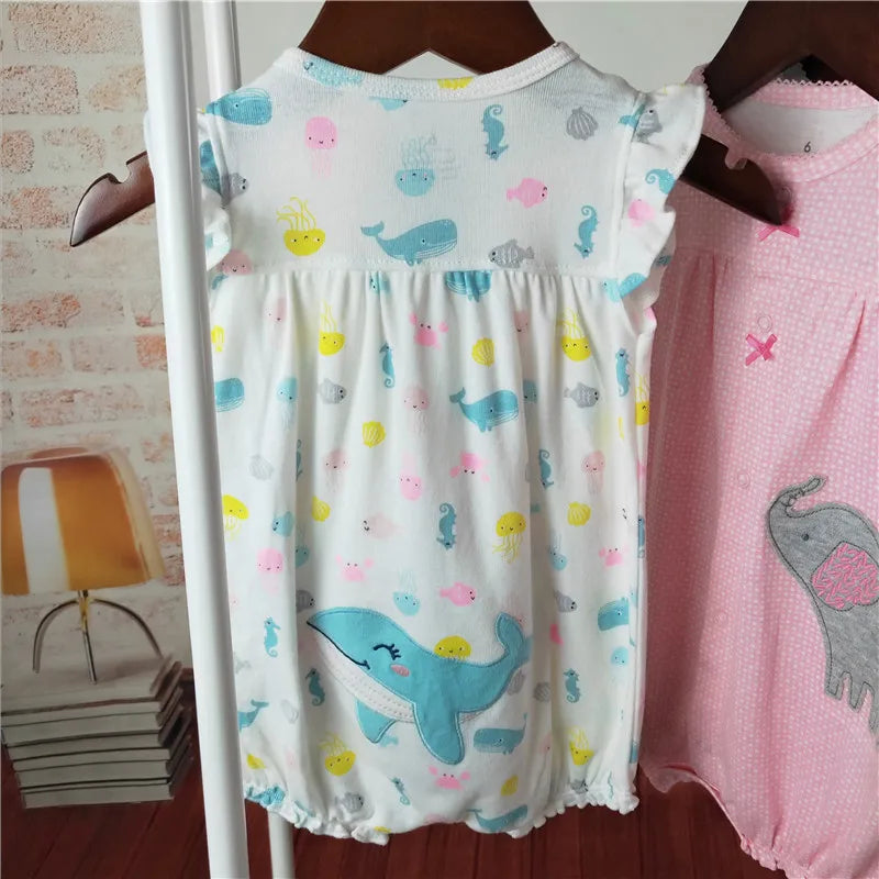 Summer Baby Rompers Baby Girls Clothing 100% Cotton Newborn Cartoon Short Sleeve Baby Boy Clothes Infant Jumpsuits Kids Clothes