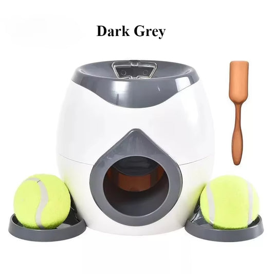 Dog Pet Toys 2 in 1 Tennis Launcher Automatic Throwing Machine Pet Ball Throw Device Interactive Pet Feeder Toy for All Size Dog