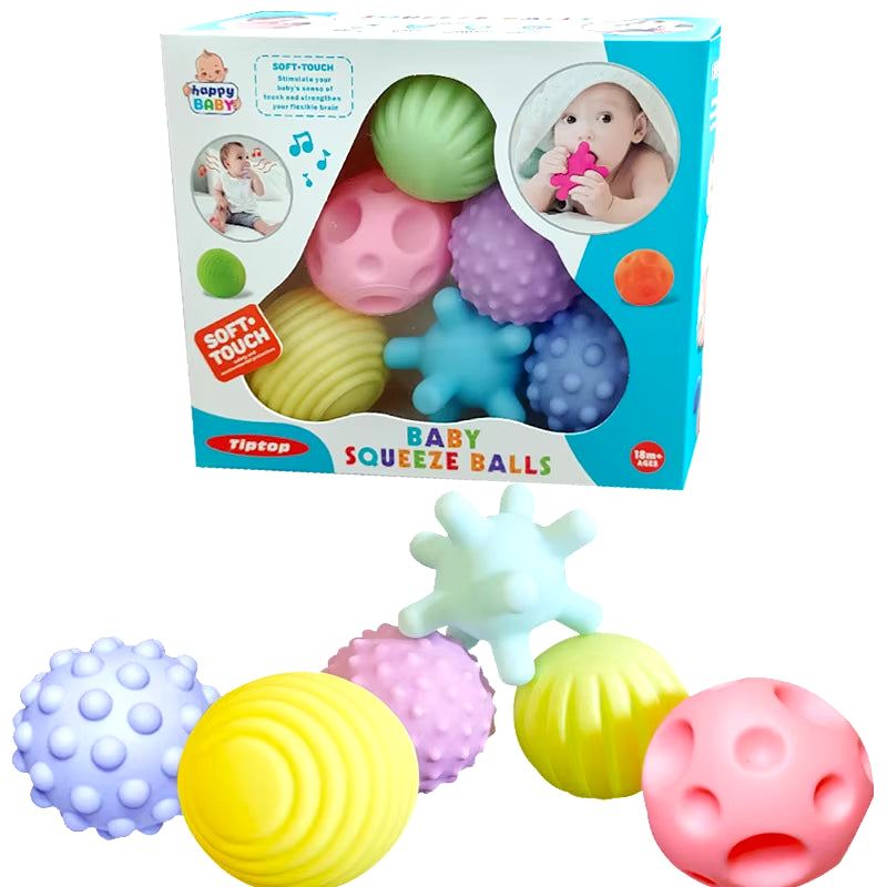 6Pcs Textured Multi Ball Set Develop Tactile Senses Toy Baby Touch Hand Ball Toys Training Ball Massage Soft Balls Kids Gifts