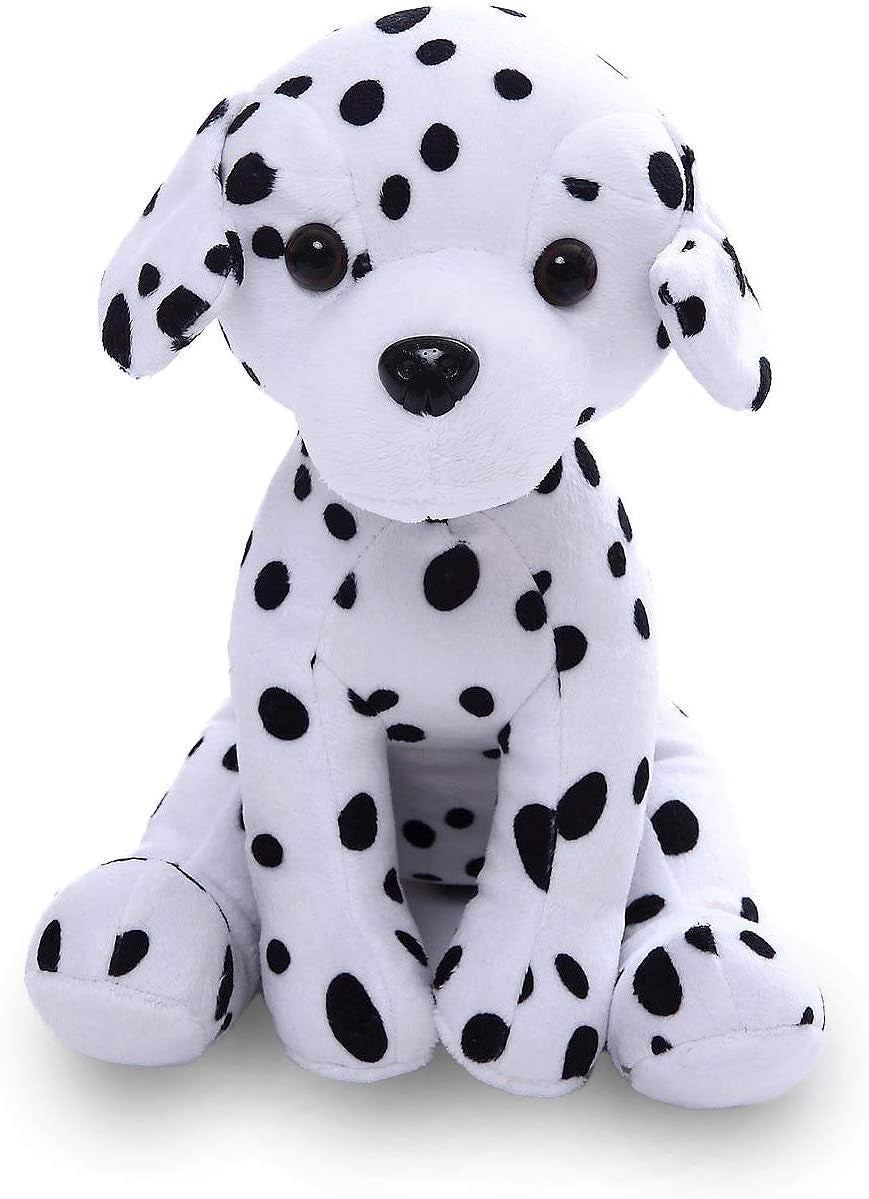 Realistic Stuffed Animal Toys Puppy Dog 8 Inches, Holiday Plush Figures for Kids, Babies to Play with (New Dalmatian)