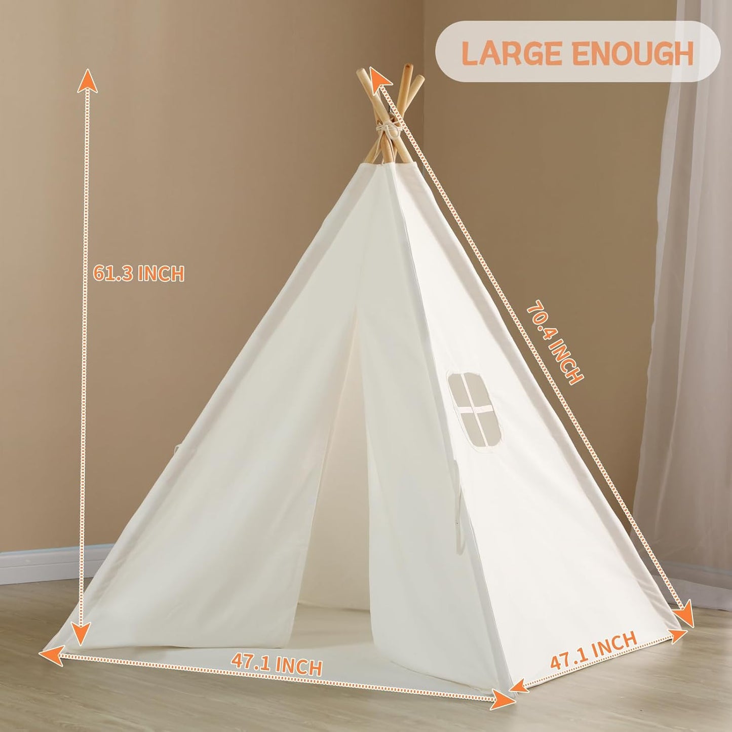 Kids Teepee Tent for Girls or Boys with Carry Case, Foldable Play Tent for Kids or Toddler Suit for Indoor and Outdoor Play, Protable Kids Playhouse Children Tent(Mat Not Included)